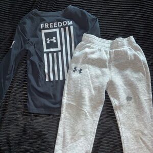 Under Armour Kids Black and Gray Matching Set